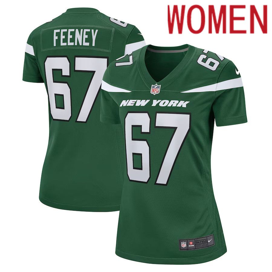 Women New York Jets #67 Dan Feeney Nike Gotham Green Game NFL Jersey